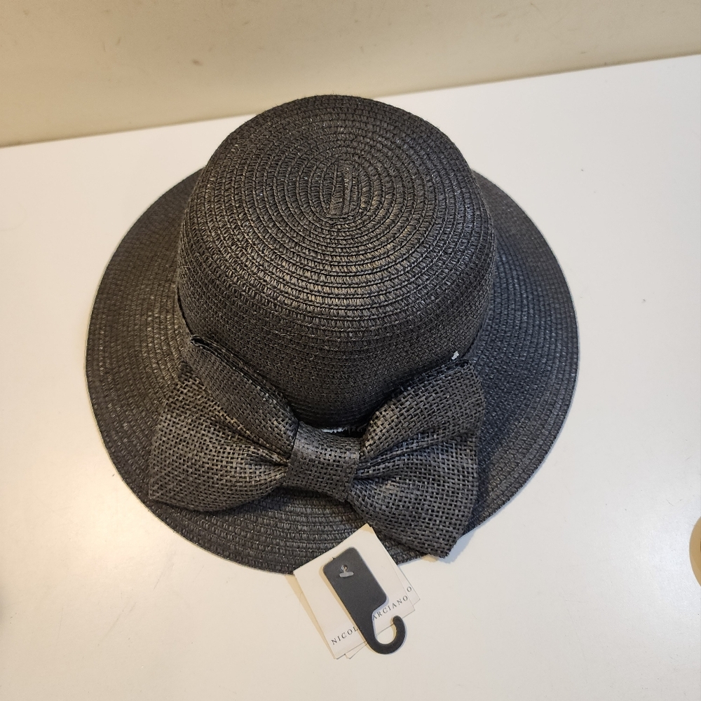 NICOLE MARCIANO Elegant Black Bow Hat OS